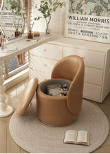 MOXER Elowen Elegant Genuine Leather Rotating Makeup Stool from MOXER
