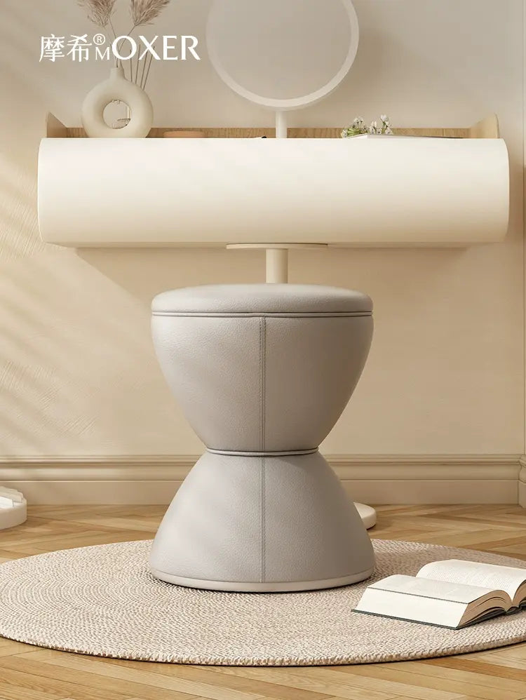 MOXER Elowen Elegant Solid Wood Rotating Dressing Stool from MOXER
