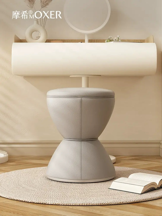 MOXER Elowen Elegant Solid Wood Rotating Dressing Stool from MOXER
