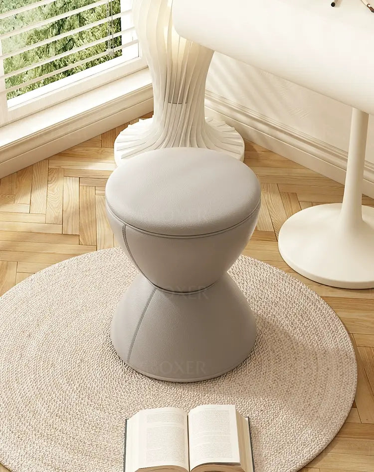 MOXER Elowen Elegant Solid Wood Rotating Dressing Stool from MOXER