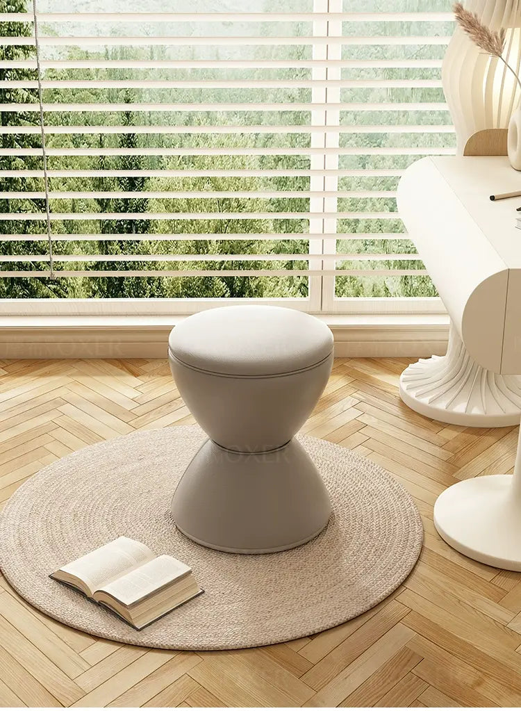 MOXER Elowen Elegant Solid Wood Rotating Dressing Stool from MOXER