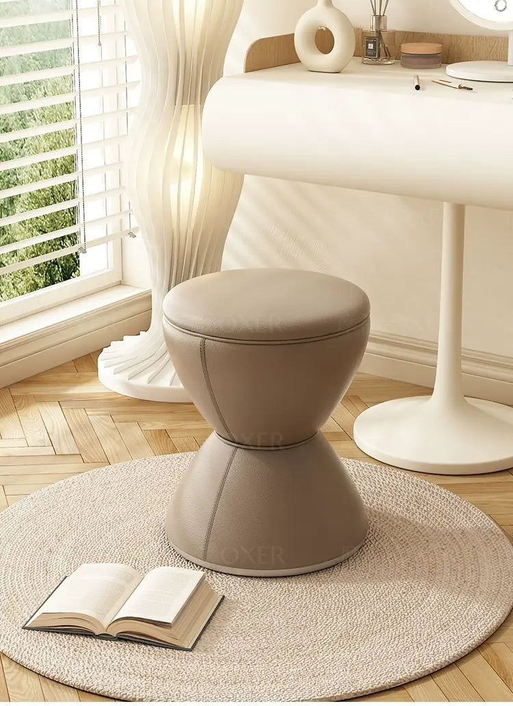 MOXER Elowen Elegant Solid Wood Rotating Dressing Stool from MOXER