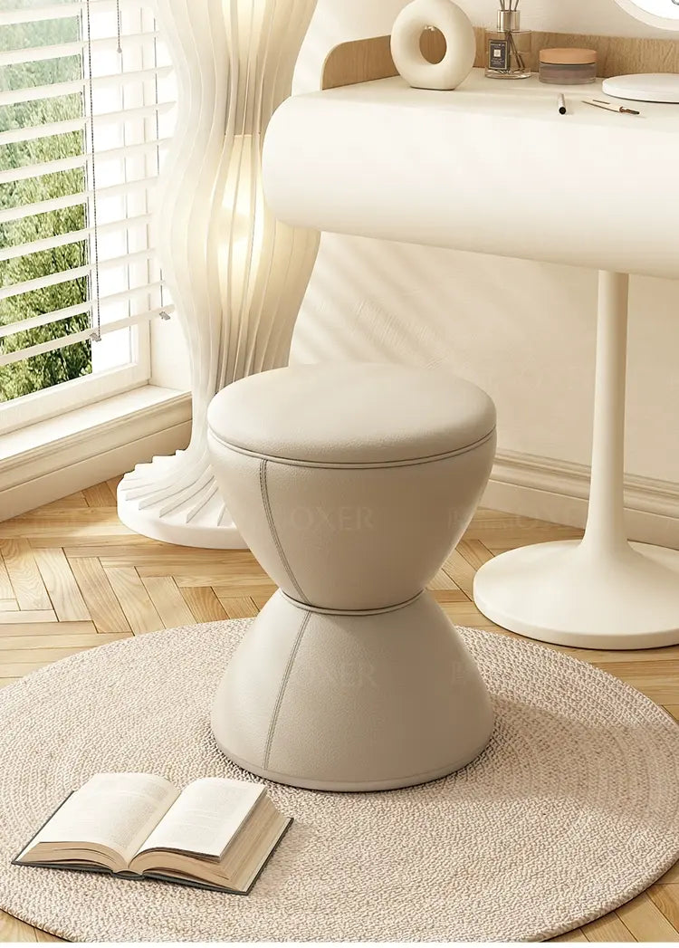 MOXER Elowen Elegant Solid Wood Rotating Dressing Stool from MOXER