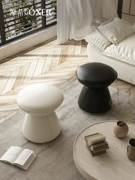 MOXER Elowen Premium Swivel Solid Wood Makeup Stool from MOXER