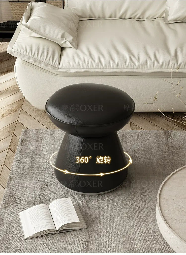 MOXER Elowen Premium Swivel Solid Wood Makeup Stool from MOXER