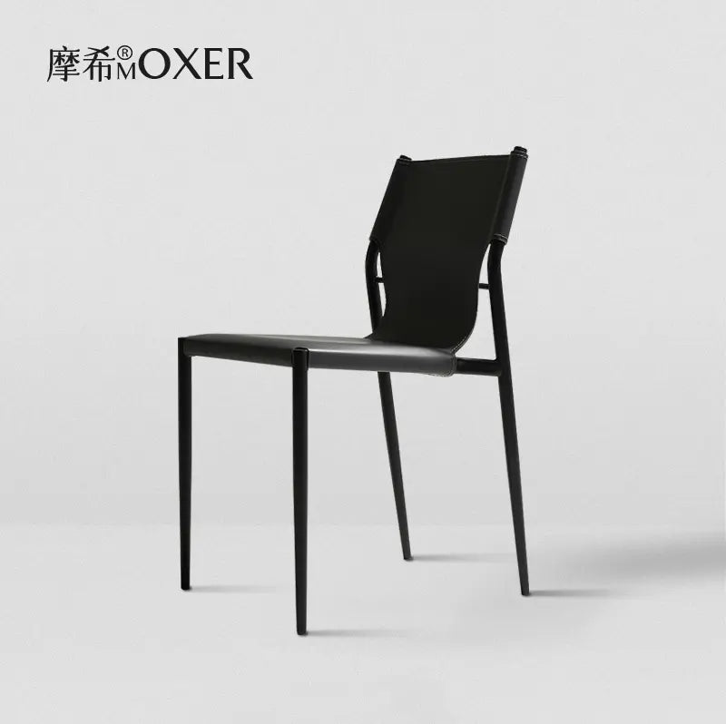 MOXER Iskandar Luxe Saddle Leather Dining Chair from MOXER