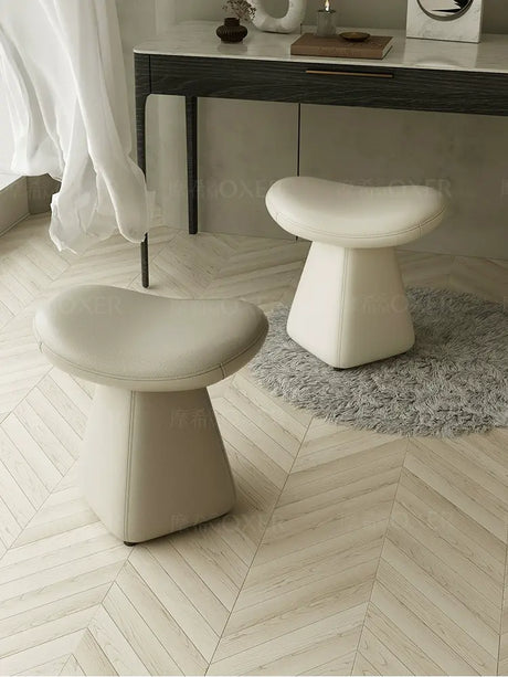 MOXER Iskandar Opulent Leather Upholstered Dressing Stool from MOXER