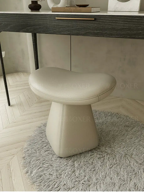 MOXER Iskandar Opulent Leather Upholstered Dressing Stool from MOXER