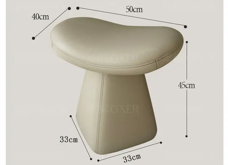 MOXER Iskandar Opulent Leather Upholstered Dressing Stool from MOXER