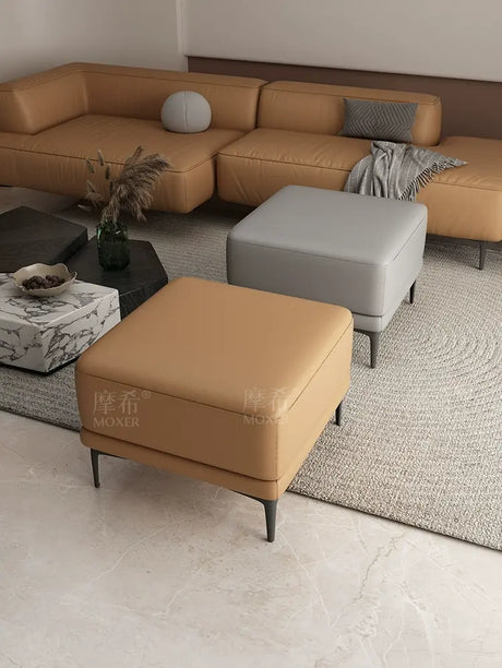 MOXER Juniper High-End Leather Footstool from MOXER