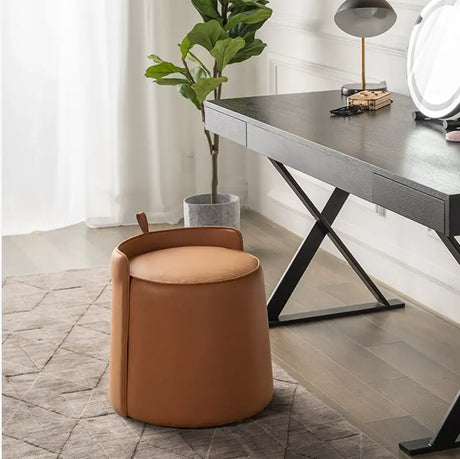 MOXER Juniper Luxe Minimalist Leather Makeup Stool from MOXER