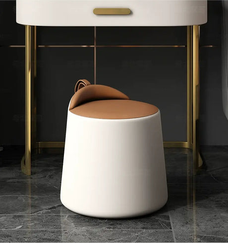 MOXER Juniper Luxe Minimalist Leather Makeup Stool from MOXER