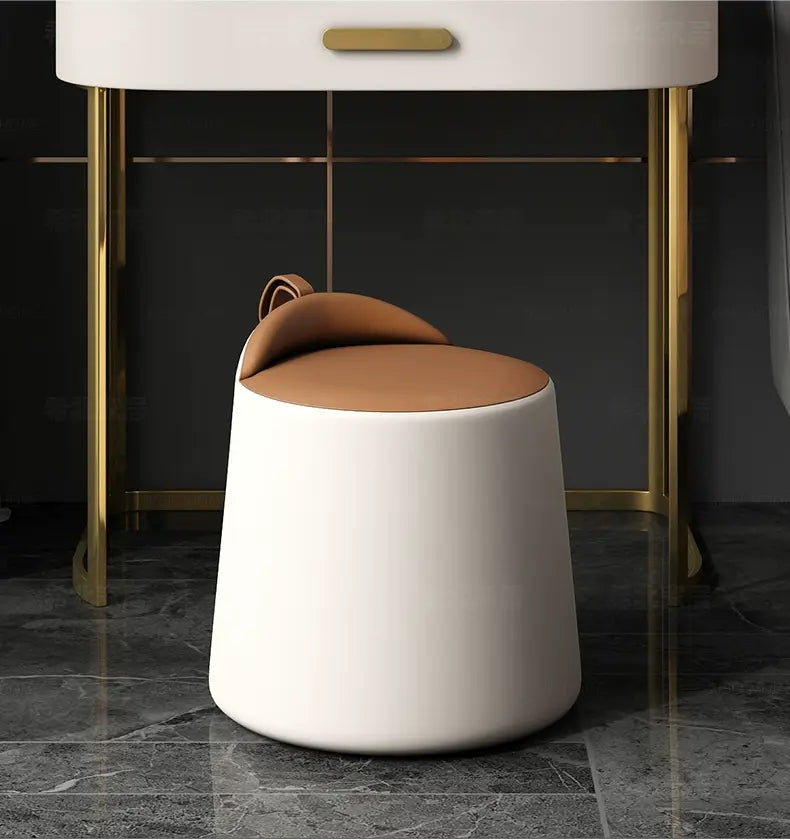 MOXER Juniper Luxe Minimalist Leather Makeup Stool from MOXER