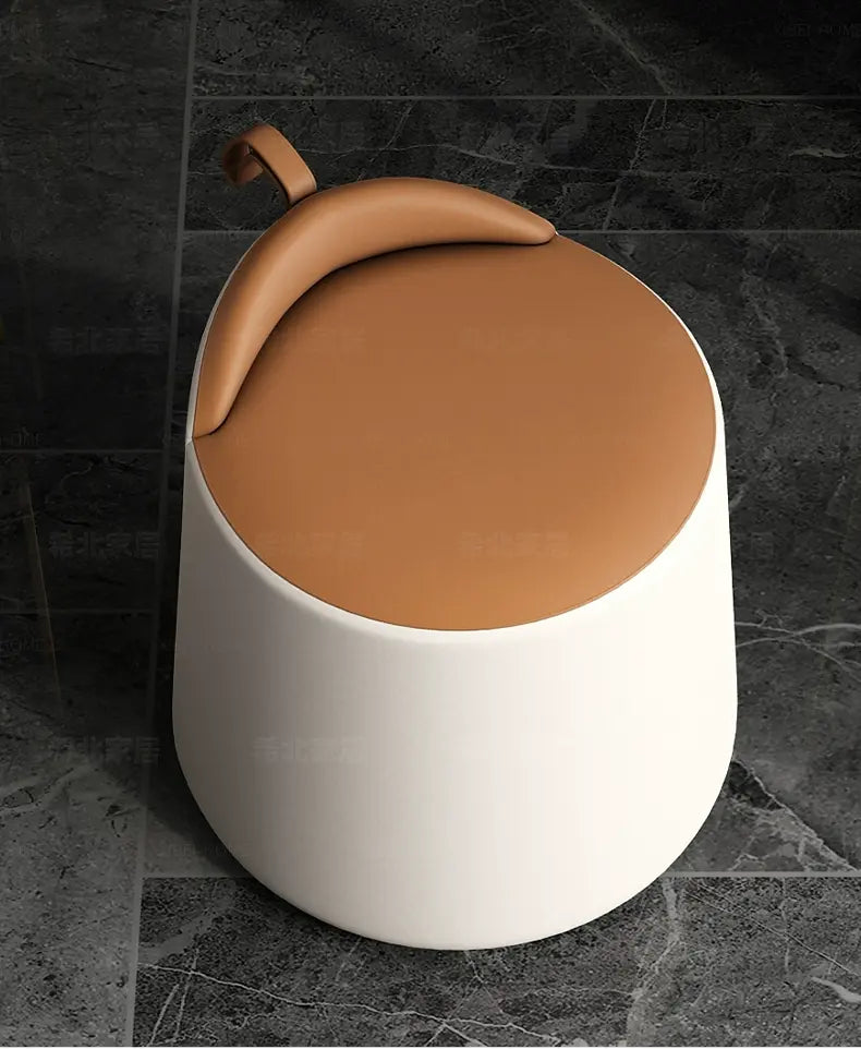 MOXER Juniper Luxe Minimalist Leather Makeup Stool from MOXER