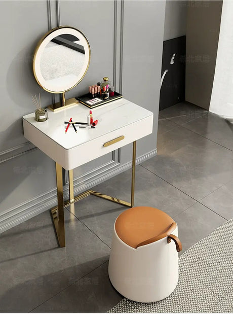 MOXER Juniper Luxe Minimalist Leather Makeup Stool from MOXER