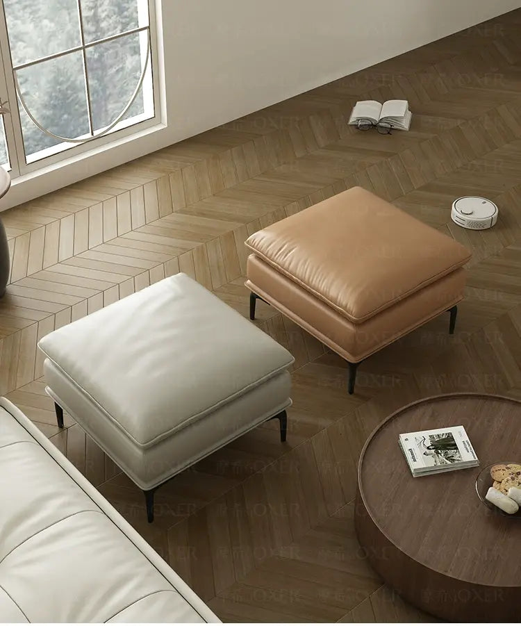 MOXER Kintsugi Elegant Luxury Leather Footstool from MOXER
