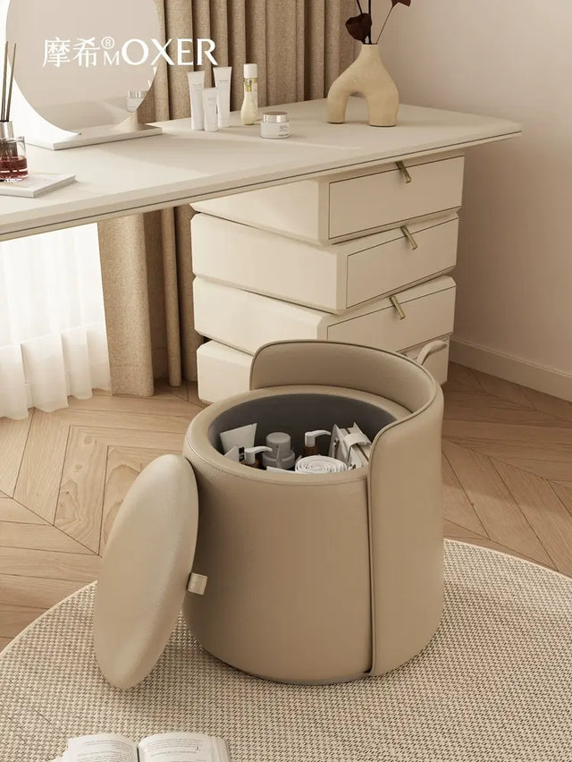 MOXER Lyleena Elegant Leather Dressing Chair from MOXER