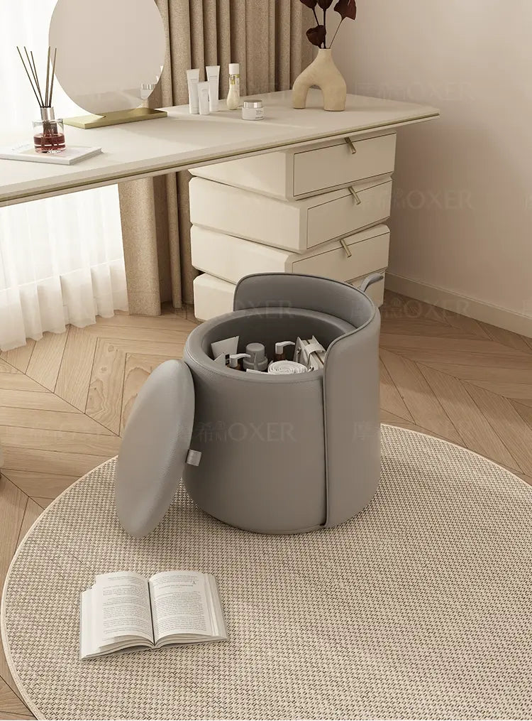 MOXER Lyleena Elegant Leather Dressing Chair from MOXER