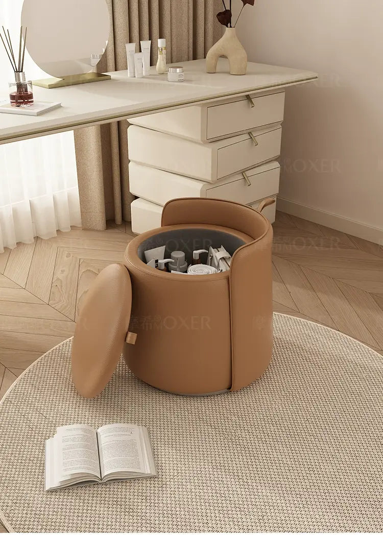 MOXER Lyleena Elegant Leather Dressing Chair from MOXER