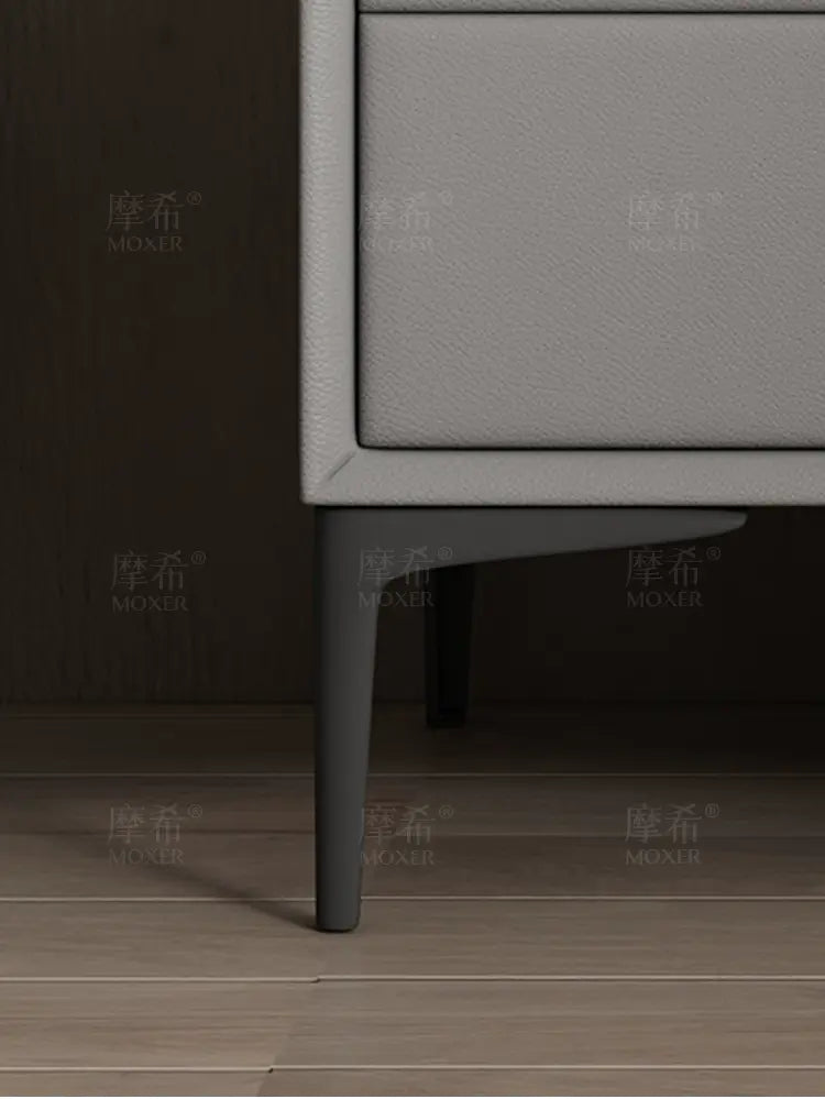 MOXER Lysandra Elegant Leather & Wood Minimalist Bedside Cabinet from MOXER