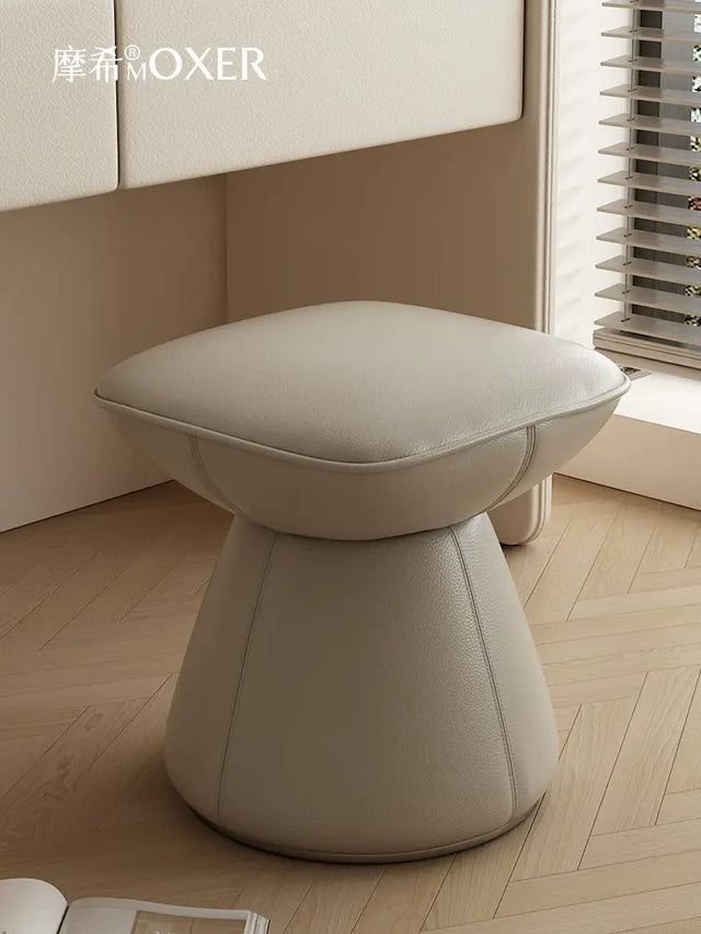 MOXER Sakura Elegant Cream Retro Leather Stool from MOXER