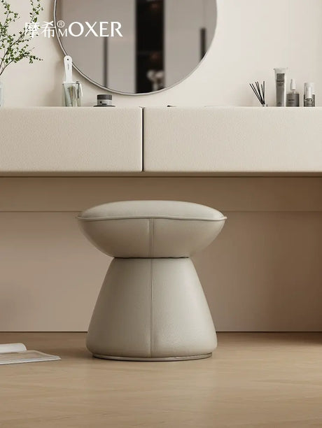 MOXER Sakura Elegant Cream Retro Leather Stool from MOXER