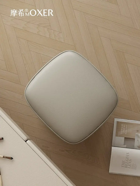 MOXER Sakura Elegant Cream Retro Leather Stool from MOXER