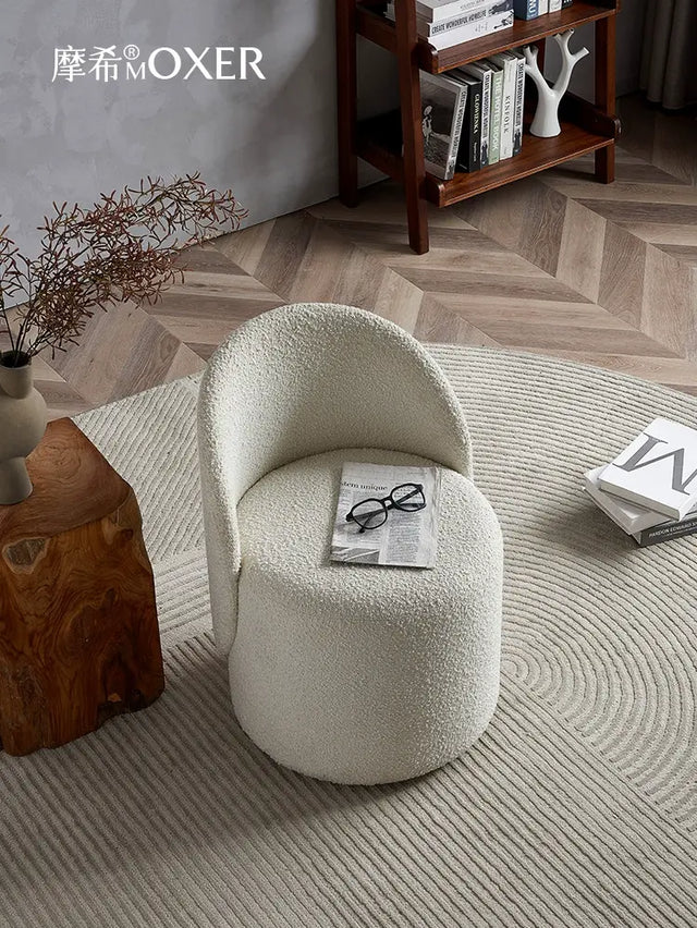 MOXER Santiago Elegant Beige Vintage Dressing Stool from MOXER