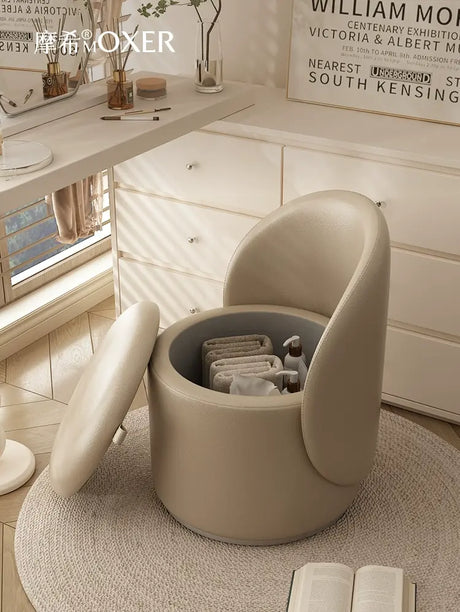 MOXER Santiago Elegant Swivel Makeup Stool from MOXER