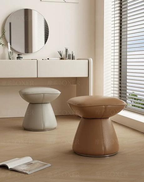 MOXER Santiago Retro Cream Leather Rotatable Stool from MOXER