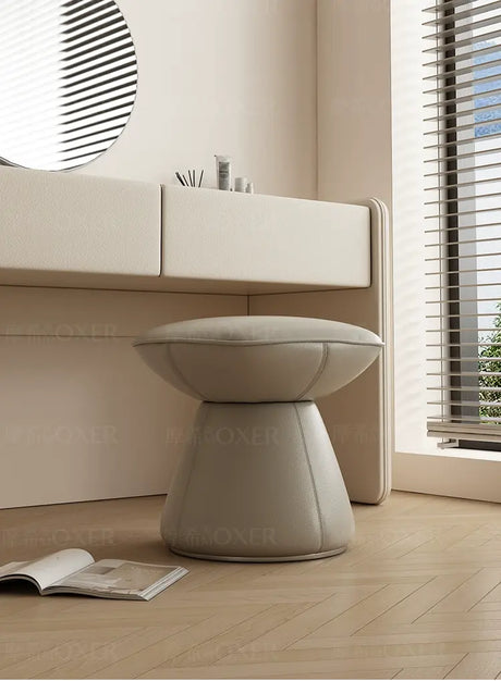 MOXER Santiago Retro Cream Leather Rotatable Stool from MOXER
