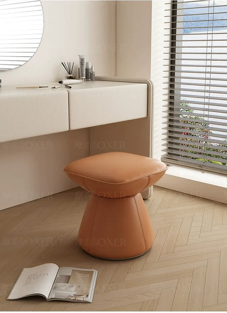 MOXER Santiago Retro Cream Leather Rotatable Stool from MOXER