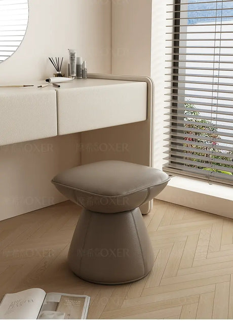 MOXER Santiago Retro Cream Leather Rotatable Stool from MOXER