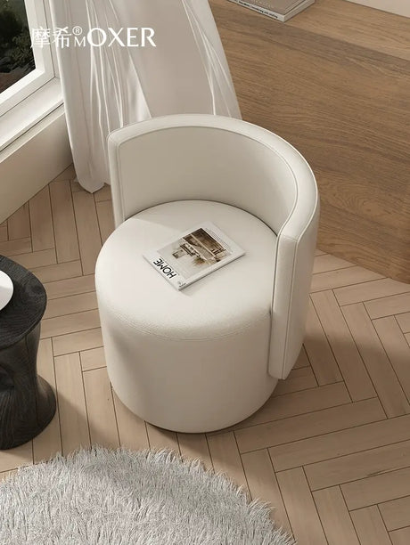 MOXER Sienna High-Grade Leather Solid Wood Makeup Stool from MOXER