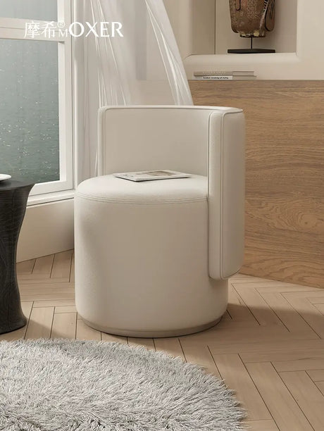 MOXER Sienna High-Grade Leather Solid Wood Makeup Stool from MOXER