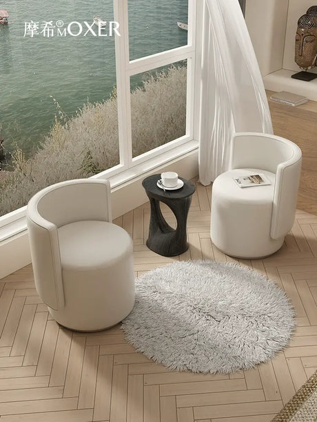 MOXER Sienna High-Grade Leather Solid Wood Makeup Stool from MOXER