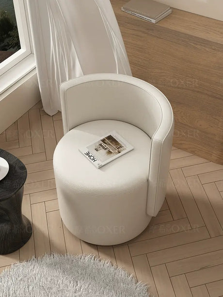 MOXER Sienna High-Grade Leather Solid Wood Makeup Stool from MOXER