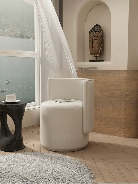 MOXER Sienna High-Grade Leather Solid Wood Makeup Stool from MOXER