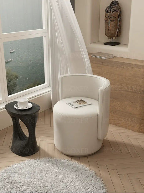 MOXER Sienna High-Grade Leather Solid Wood Makeup Stool from MOXER