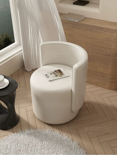 MOXER Sienna High-Grade Leather Solid Wood Makeup Stool from MOXER