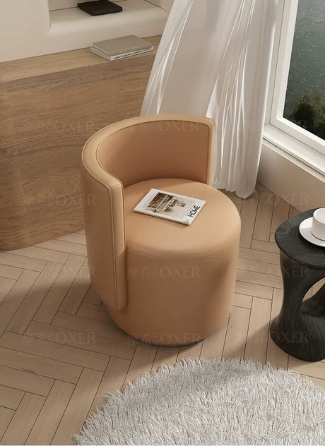 MOXER Sienna High-Grade Leather Solid Wood Makeup Stool from MOXER