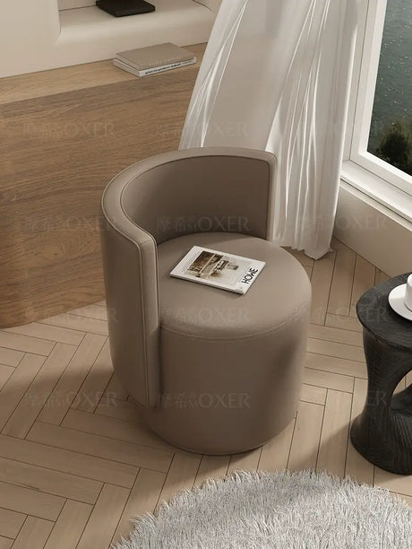 MOXER Sienna High-Grade Leather Solid Wood Makeup Stool from MOXER