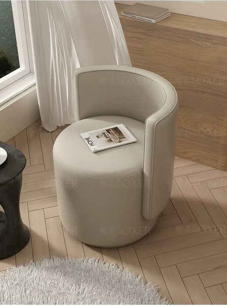 MOXER Sienna High-Grade Leather Solid Wood Makeup Stool from MOXER