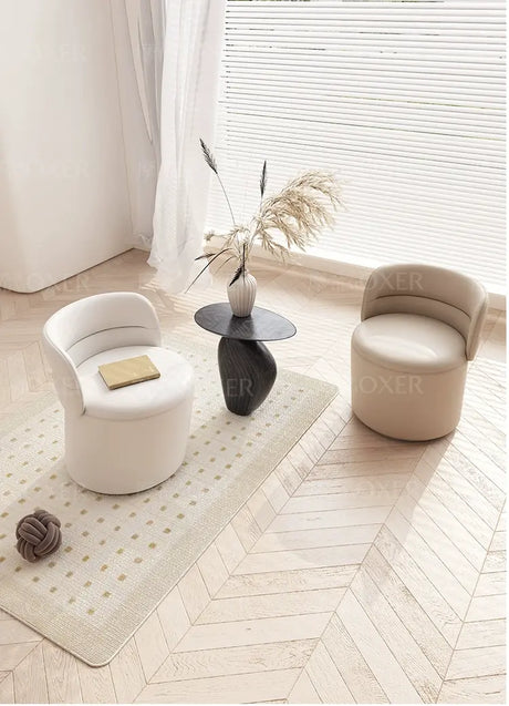 MOXER Takamori Exquisite Leather Solid Wood Makeup Stool from MOXER
