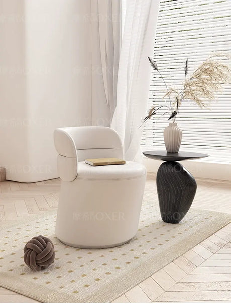 MOXER Takamori Exquisite Leather Solid Wood Makeup Stool from MOXER