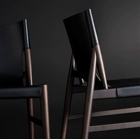 MOXER Zephyra Elegant Minimalist Saddle Leather Dining Chair from MOXER