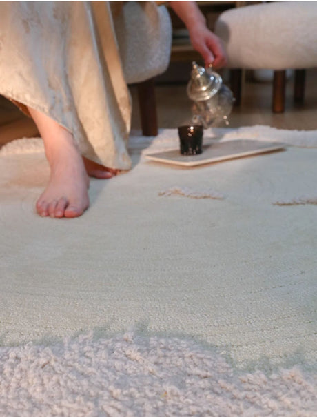 MOXI Hikaru Minimalist Coffee Table Edge Blanket Carpet from MOXI