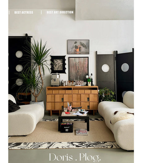 MOXI Isadora Chic Black-White Thick Wool Carpet from MOXI