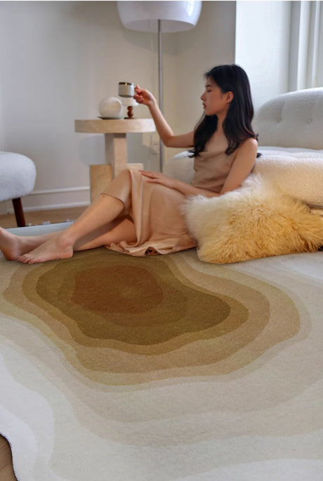 MOXI Isadora Irregular Retro Luxury Coffee Carpet from MOXI