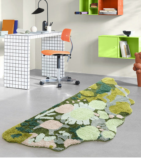MOXI Juniper Irregular Moss High-End Bedside Carpet from MOXI